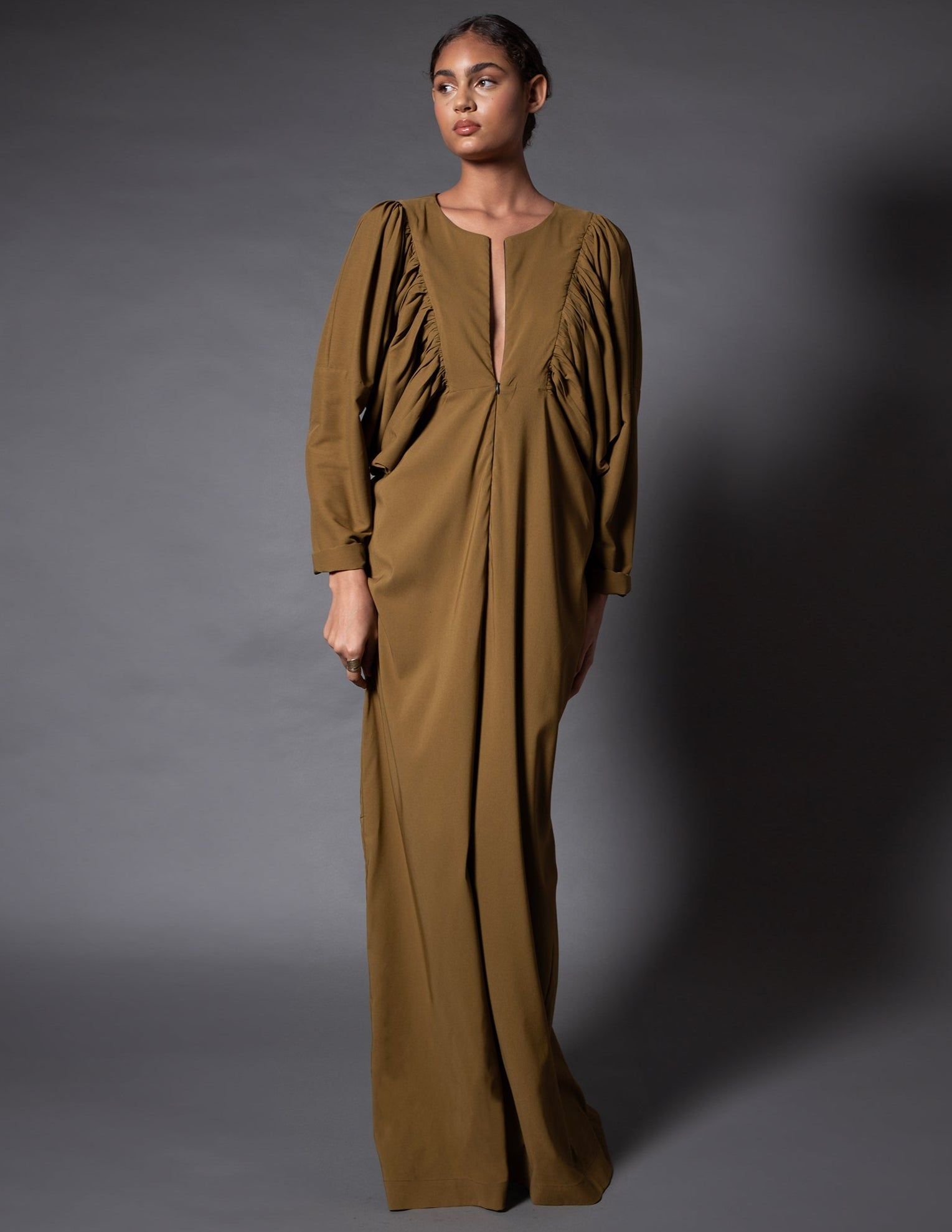 VESTIDO TALIZE MOSTARDA