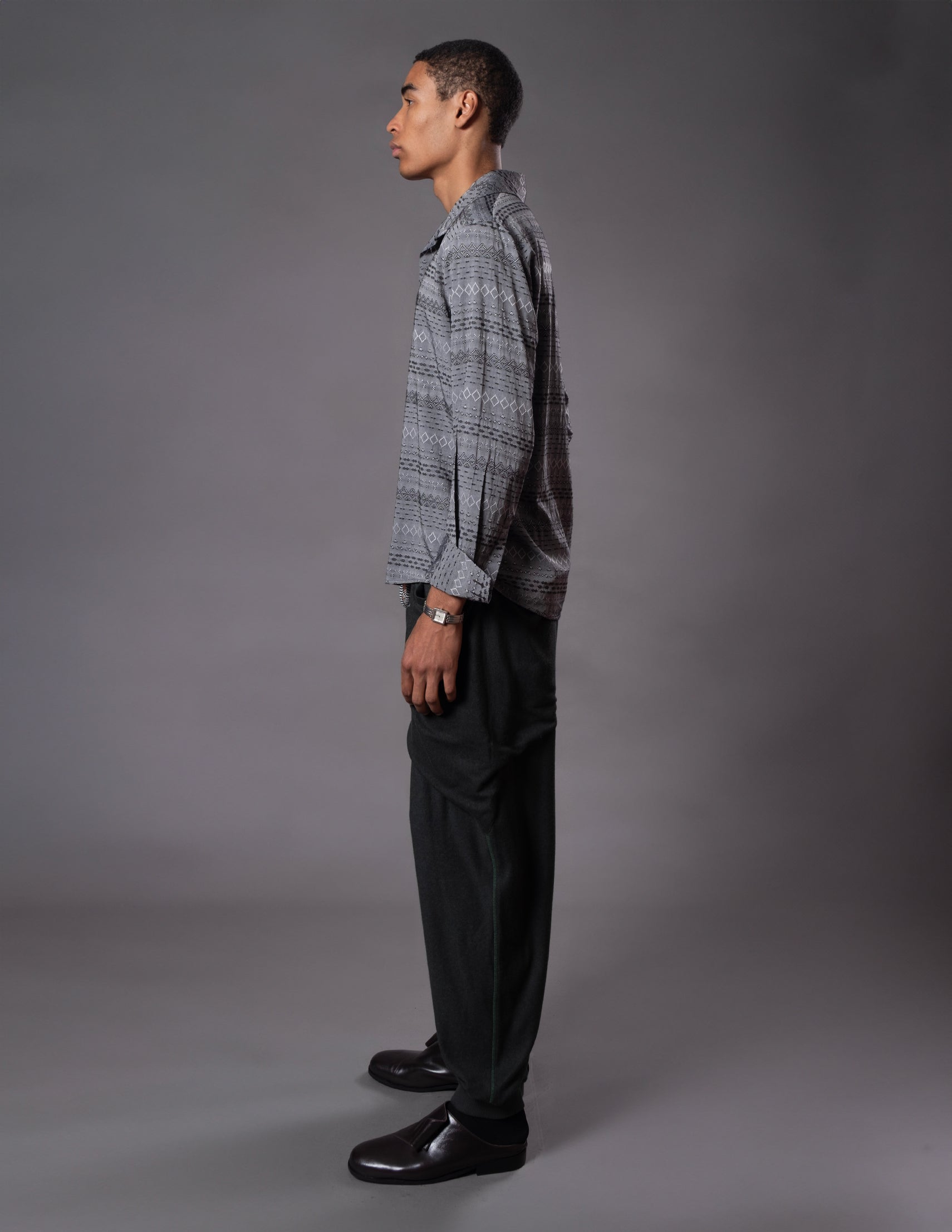 CAMISA PREÁ JACQUARD CINZA